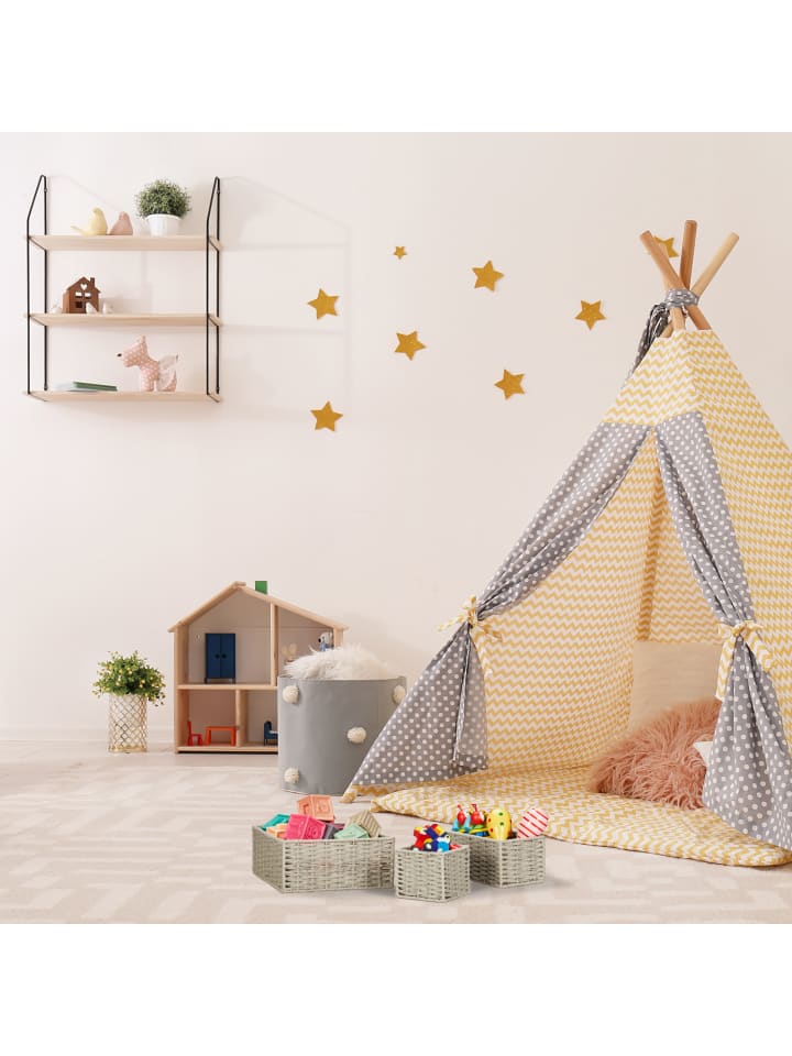 relaxdays 4tlg. Aufbewahrungskorb Set in Grau günstig kaufen onesize