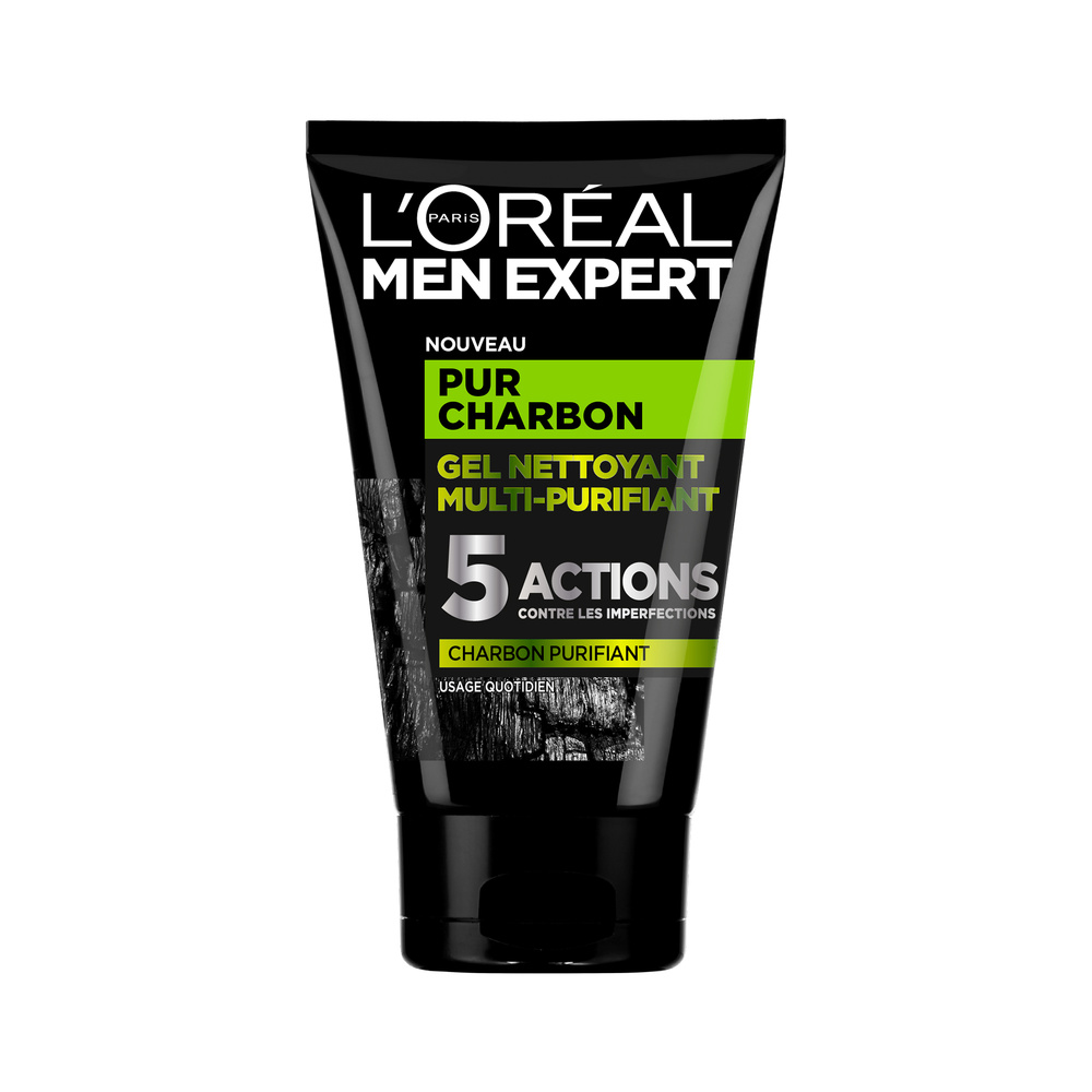 L'Oréal Paris MEN EXPERT PUR CHARBON Gel Nettoyant Multi-Purifiant Visage Homme