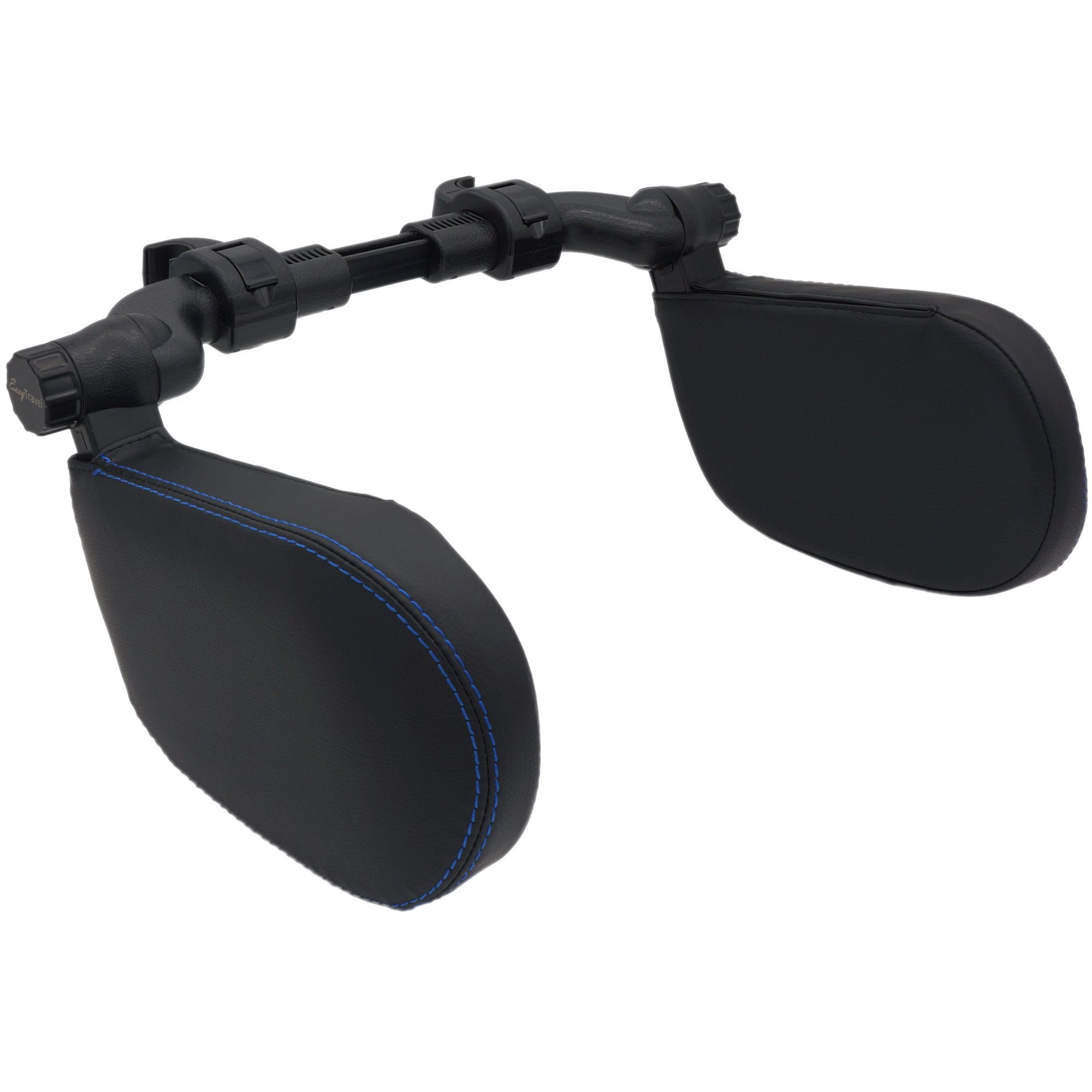 EasyTravel EasyTravel ergonomisches Auto Reise Kopfkissen - Kunstleder schwarz / Camping Sat-Anlage
