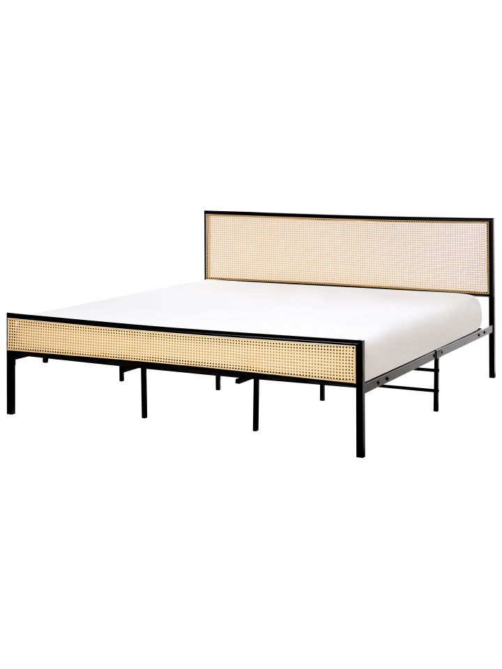 Beliani Doppelbett AVANTON in Schwarz/Braun - (W) 185 x (H) 90 x (L) 208 cm günstig kaufen onesize
