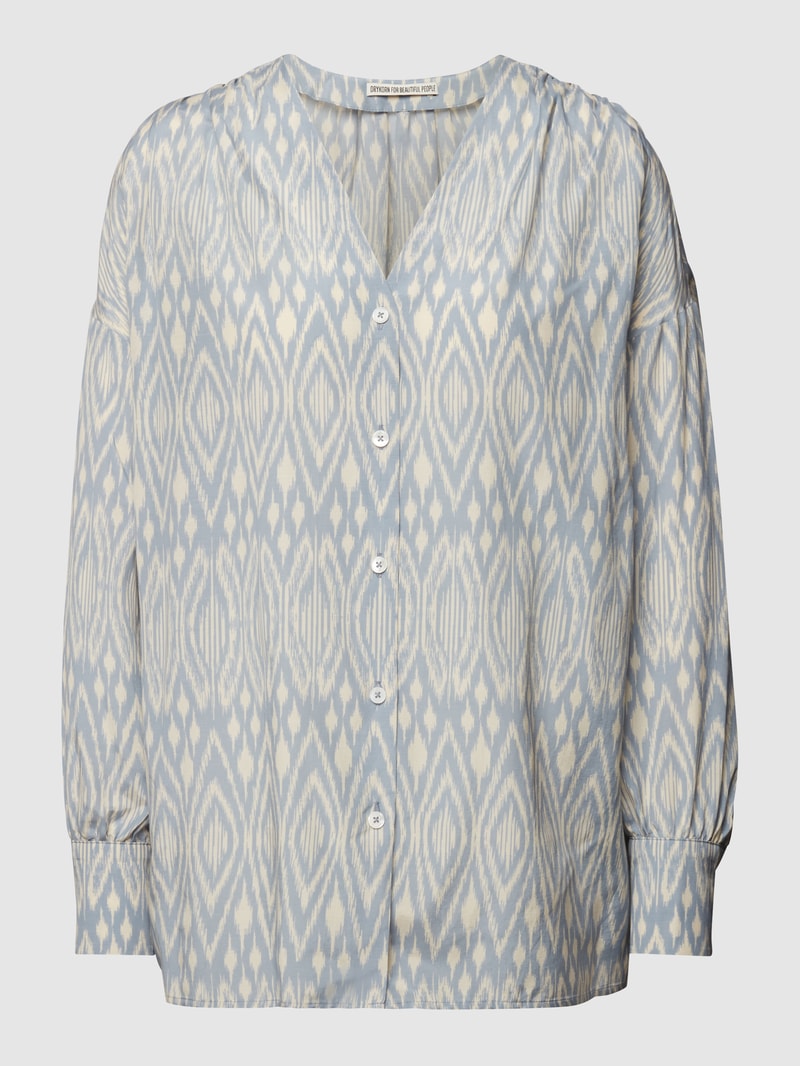 Bluse im Oversized-Look in bleu meliert