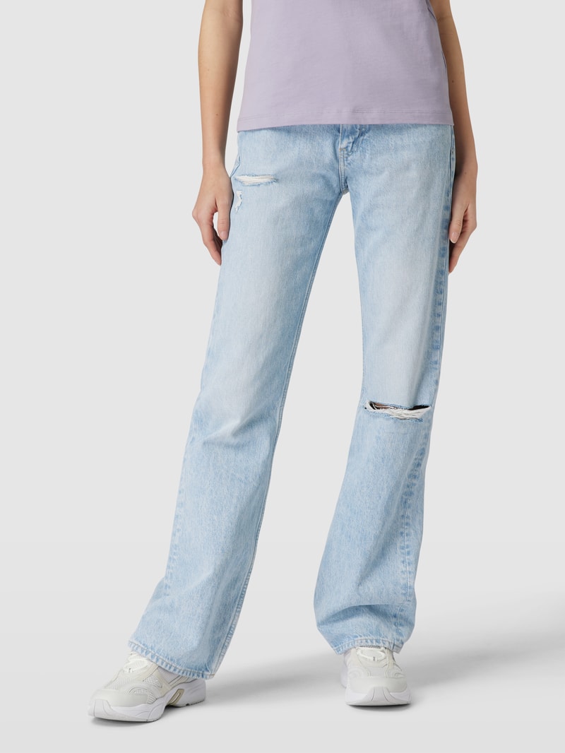 Bootcut Jeans im Destroyed-Look Modell 'AUTHENTIC' in hellblau