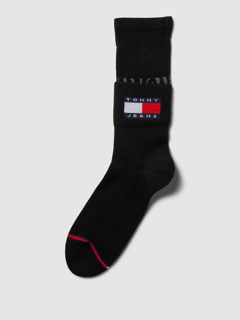 Socken mit Label-Details Modell 'Fold' in schwarz