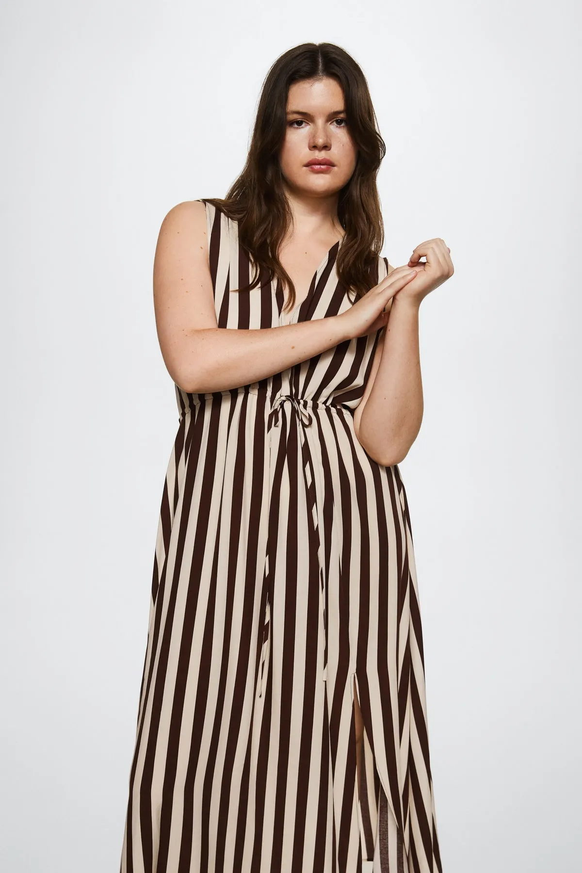 MANGO  Braunes Damenkleid 37010467