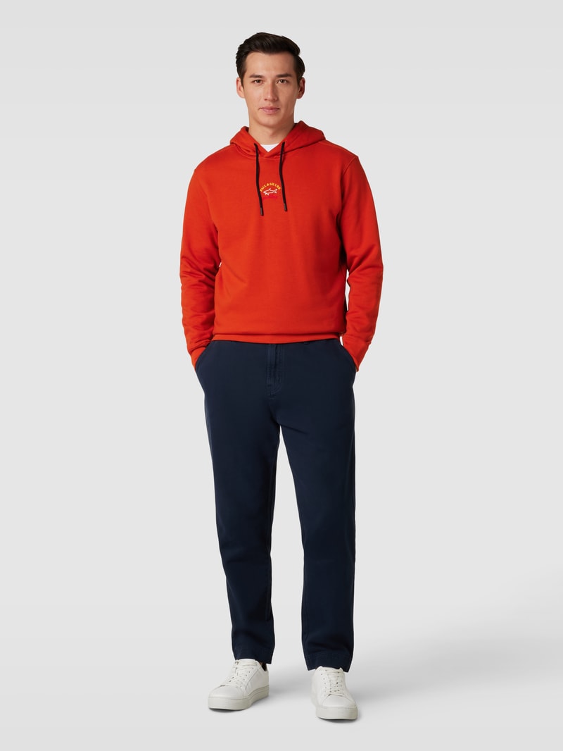 Sweatshirt mit Label-Print in orange