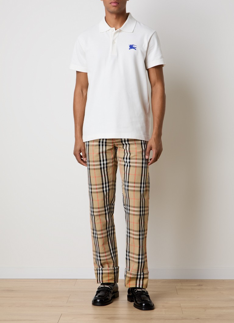 Blugi cu croială dreaptă în carouri Burberry