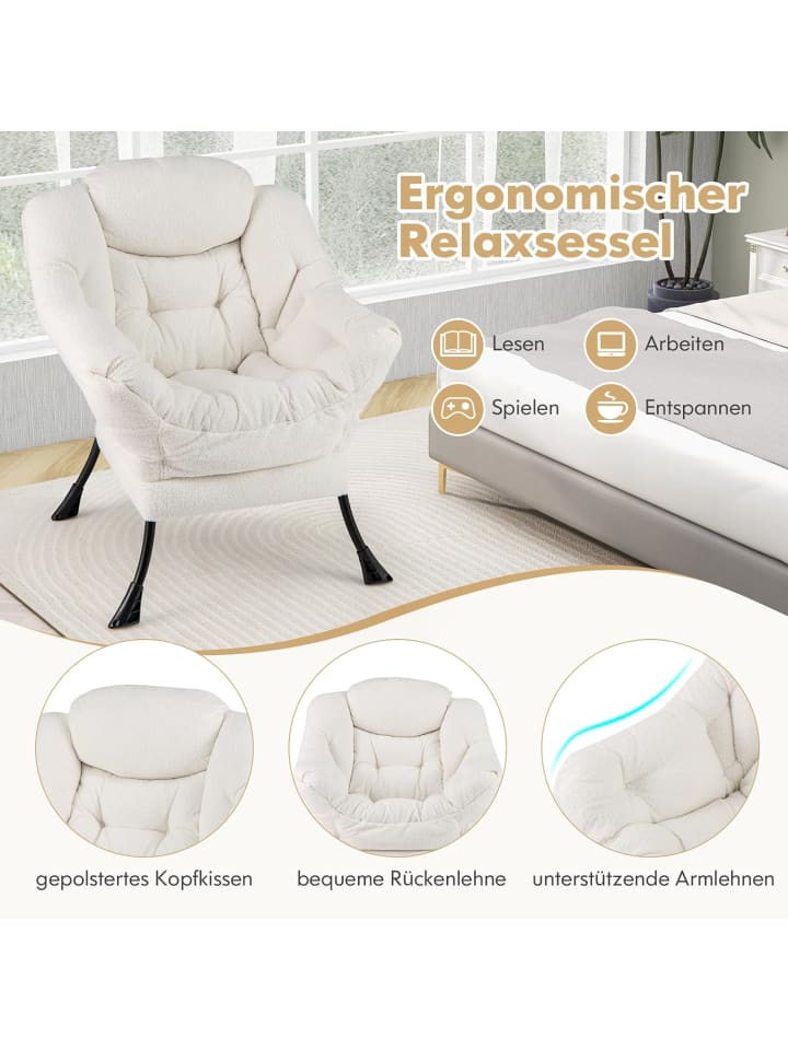 COSTWAY Relaxsessel gepolstert in Beige günstig kaufen onesize