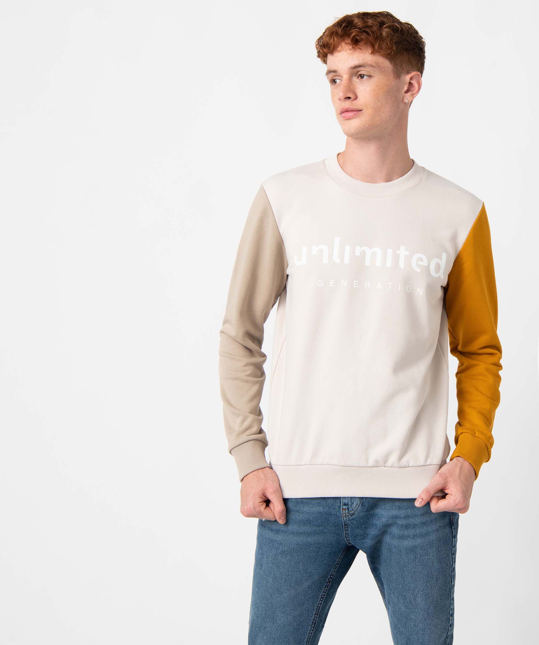 Sweat homme tricolore avec inscription sur le buste gris | GEMO