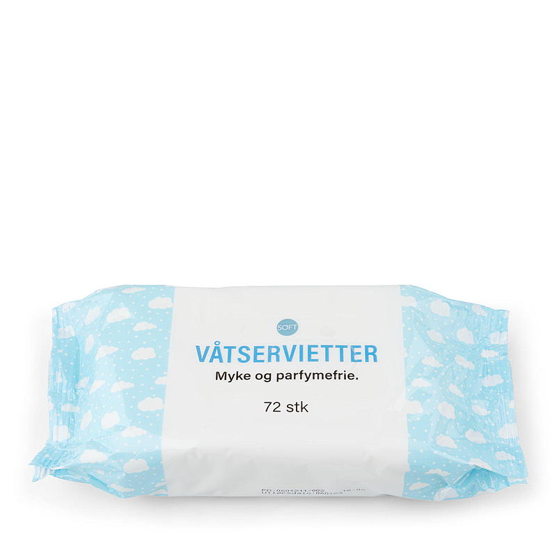 Soft Våtserviett 72 stk myke & uparfymerte