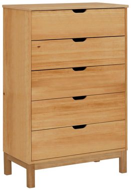 Home affaire Kommode Post, massives Kiefernholz, mit vielen Stauraummöglichkeiten, Breite 76 cm