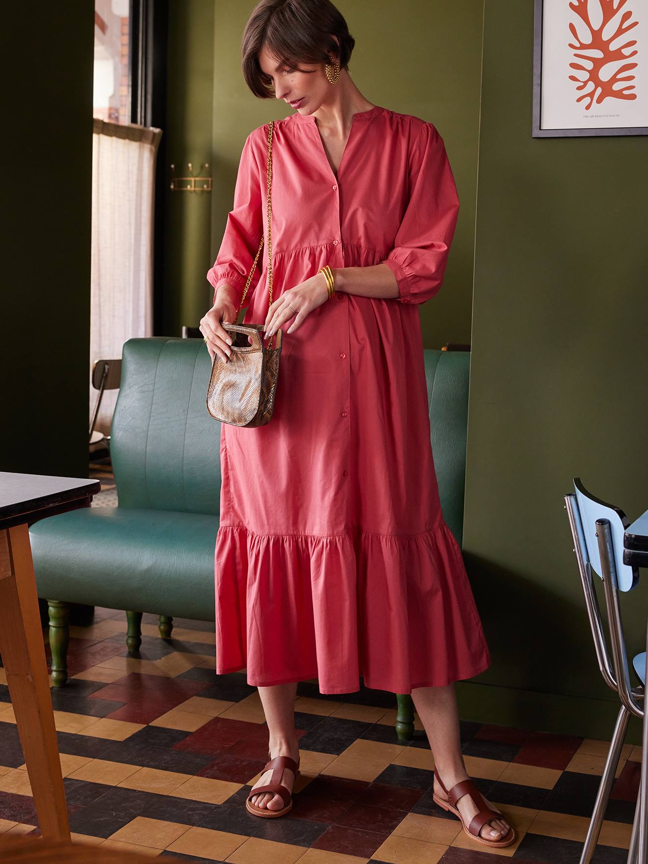 Envie de Fraise Langes Boho-Kleid für Schwangerschaft & Stillzeit ENVIE DE FRAISE - granatapfel
