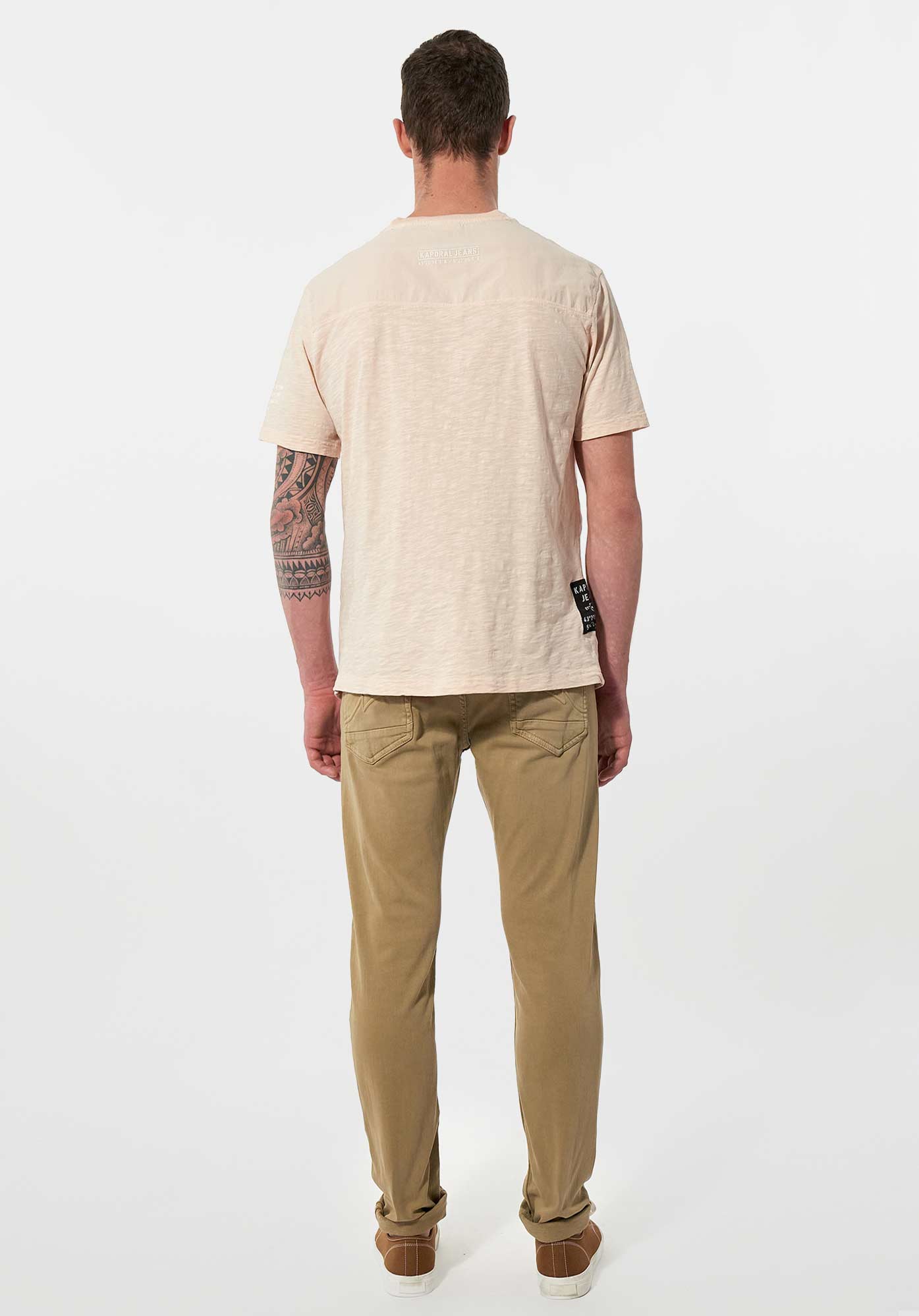 MOSHI  T-shirt bi matière rose chiné Homme en 100% coton bio