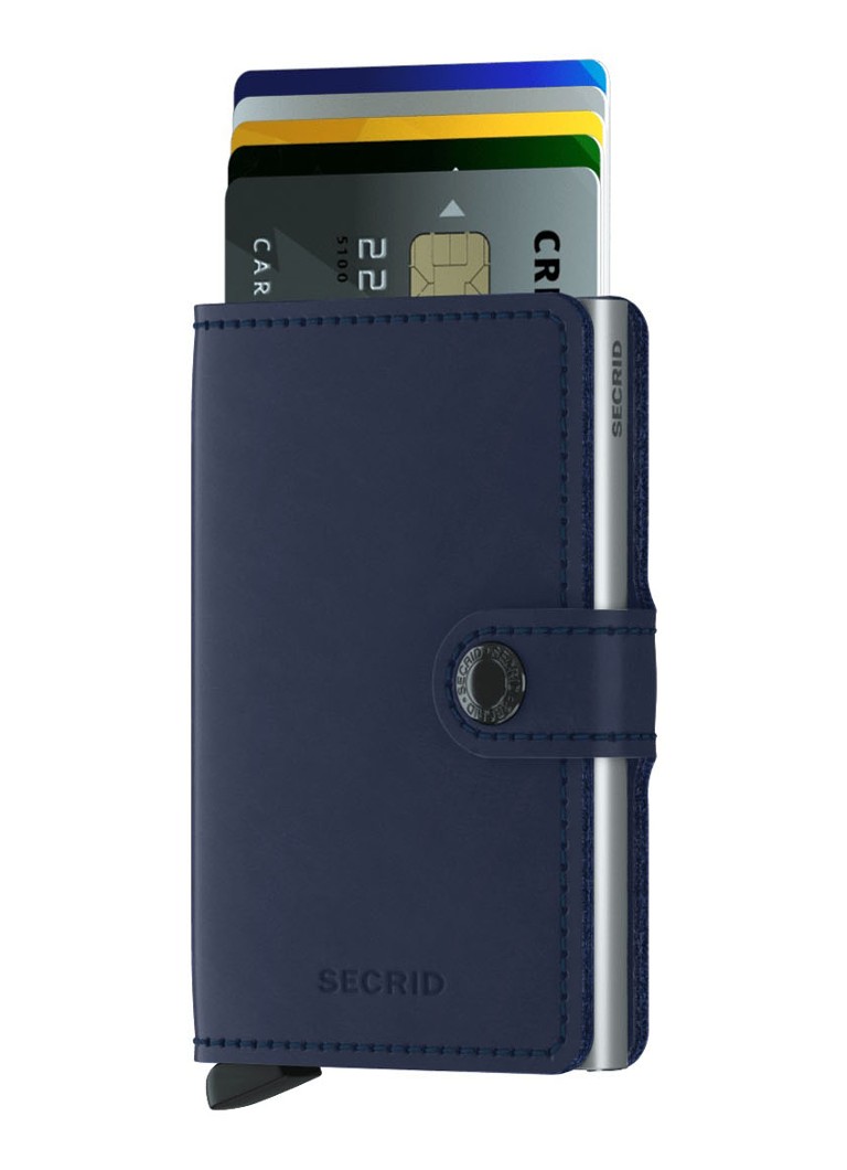 Portofel original Secrid Miniwallet din piele cu sloturi pentru carduri.