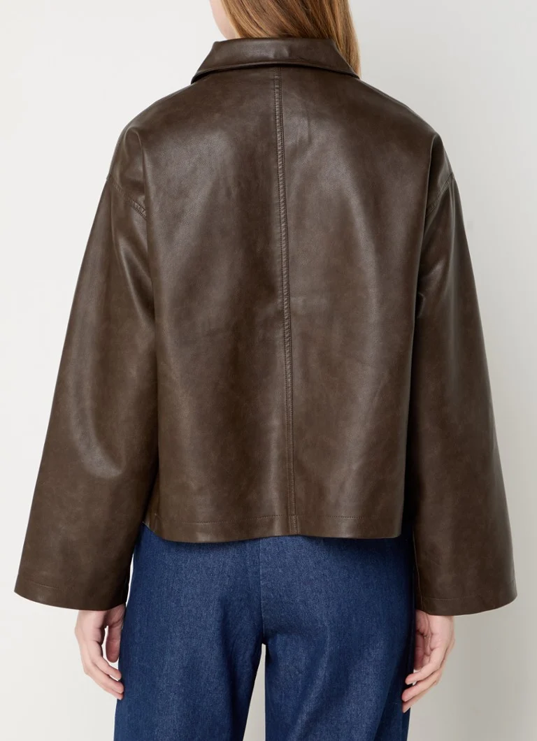 Neo Noir Titan faux leather jacket with flap pockets