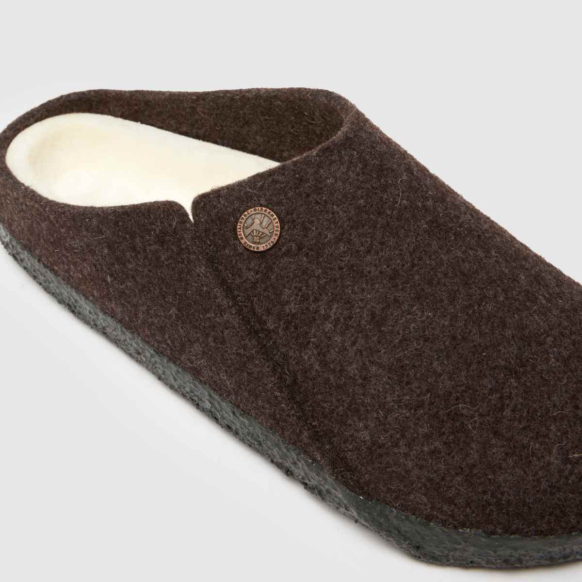 BIRKENSTOCK – Zermatt – Bruna tofflor i fårskinn