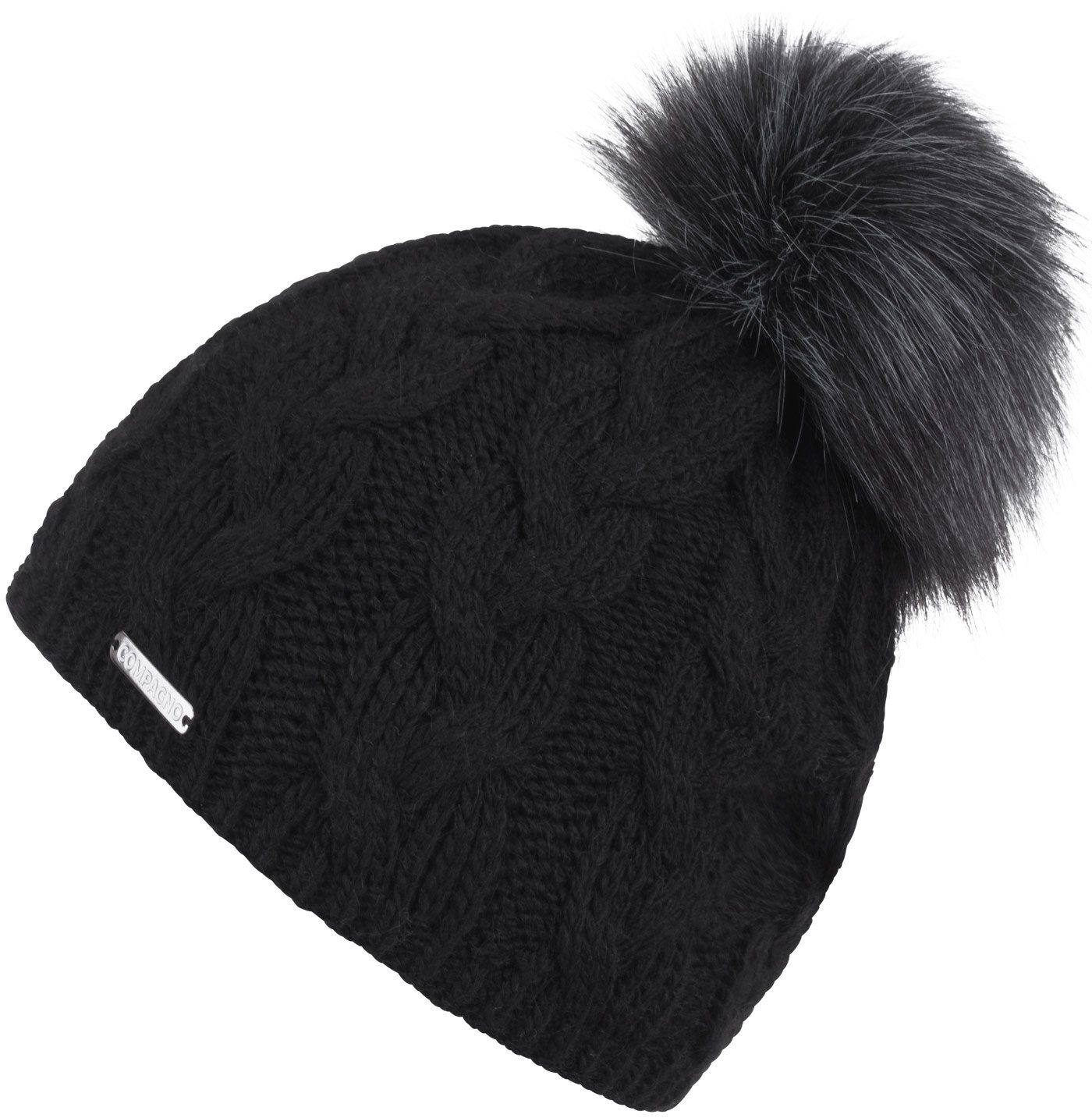 compagno Bommelmütze (1-St) Wintermütze gefüttert Strickmütze Damen Mütze Winter Beanie