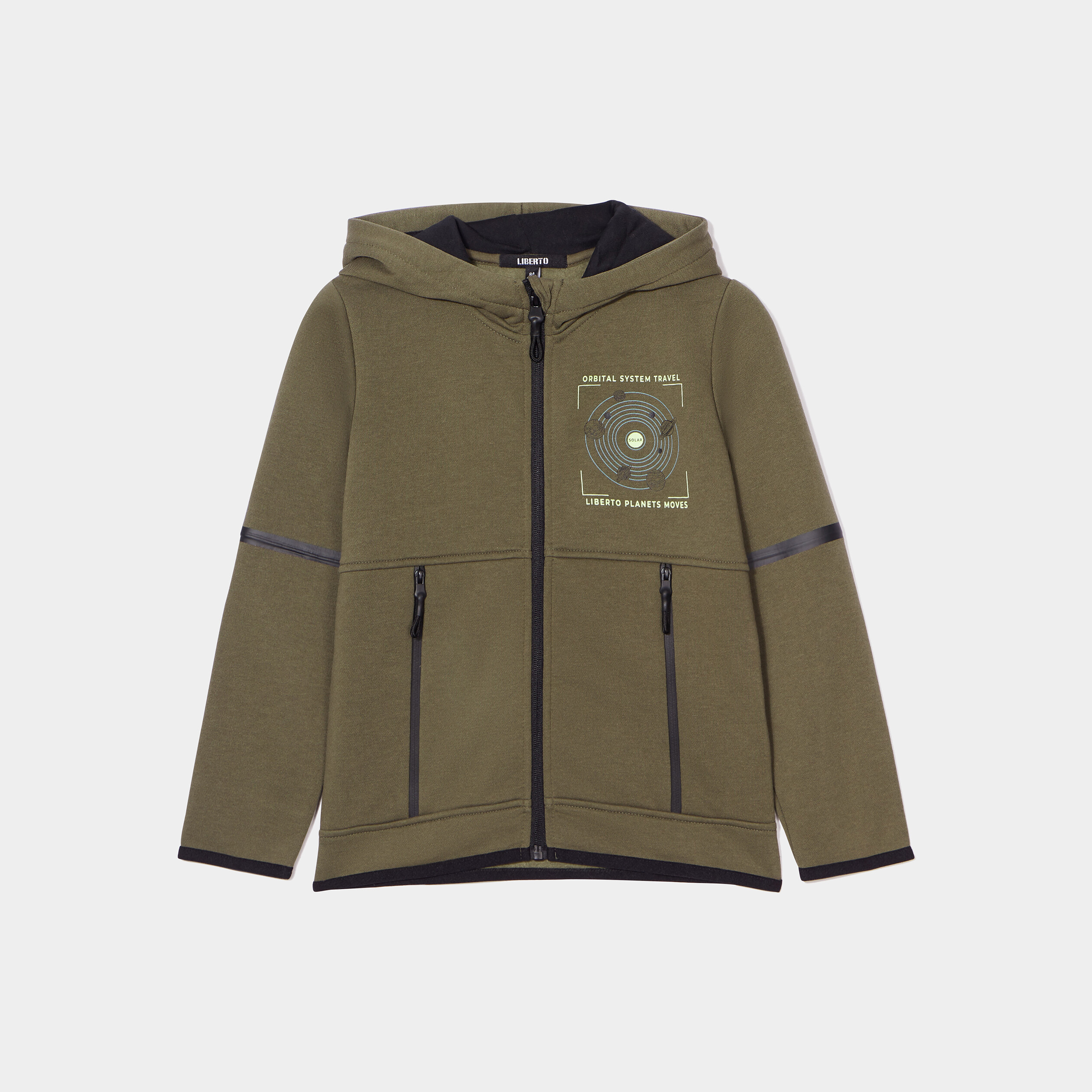 Sweat zippé à capuche Liberto vert kaki garçon | La Halle
