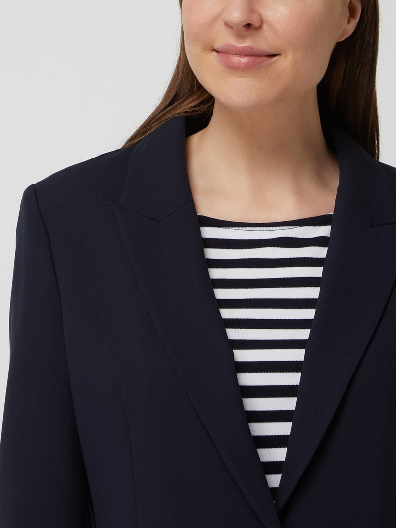 Blazer aus Viskosemischung in marineblau