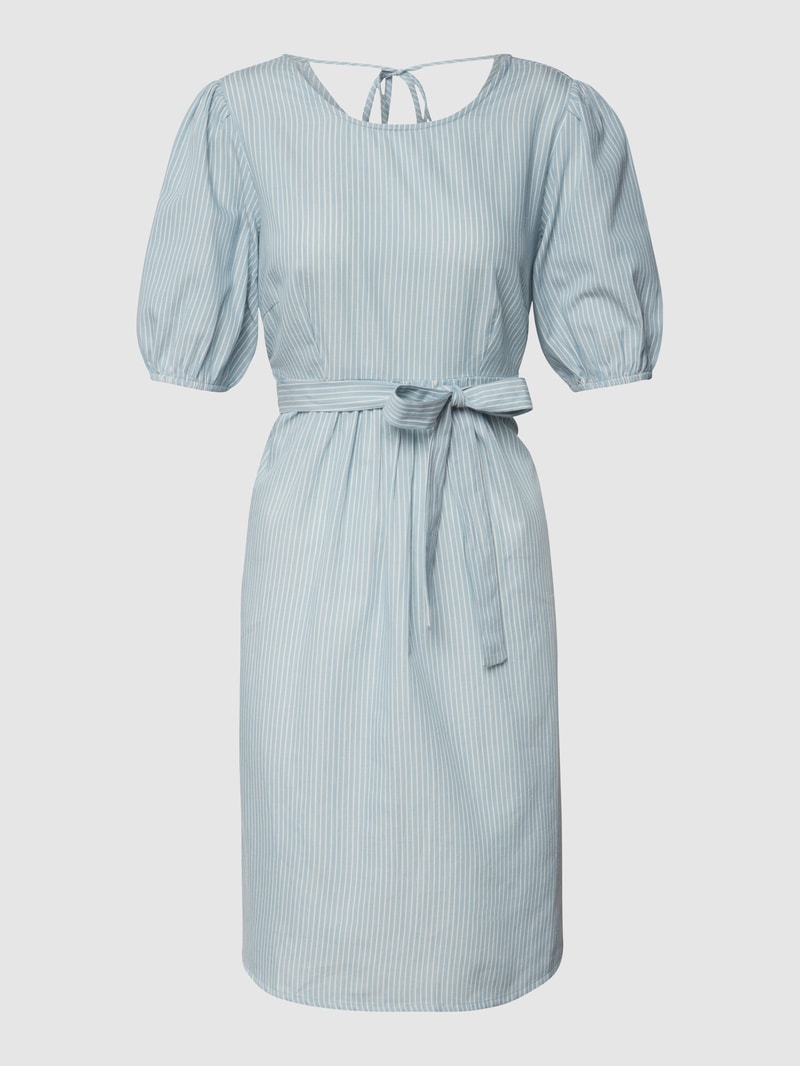 Umstands-Minikleid mit Streifenmuster in hellblau