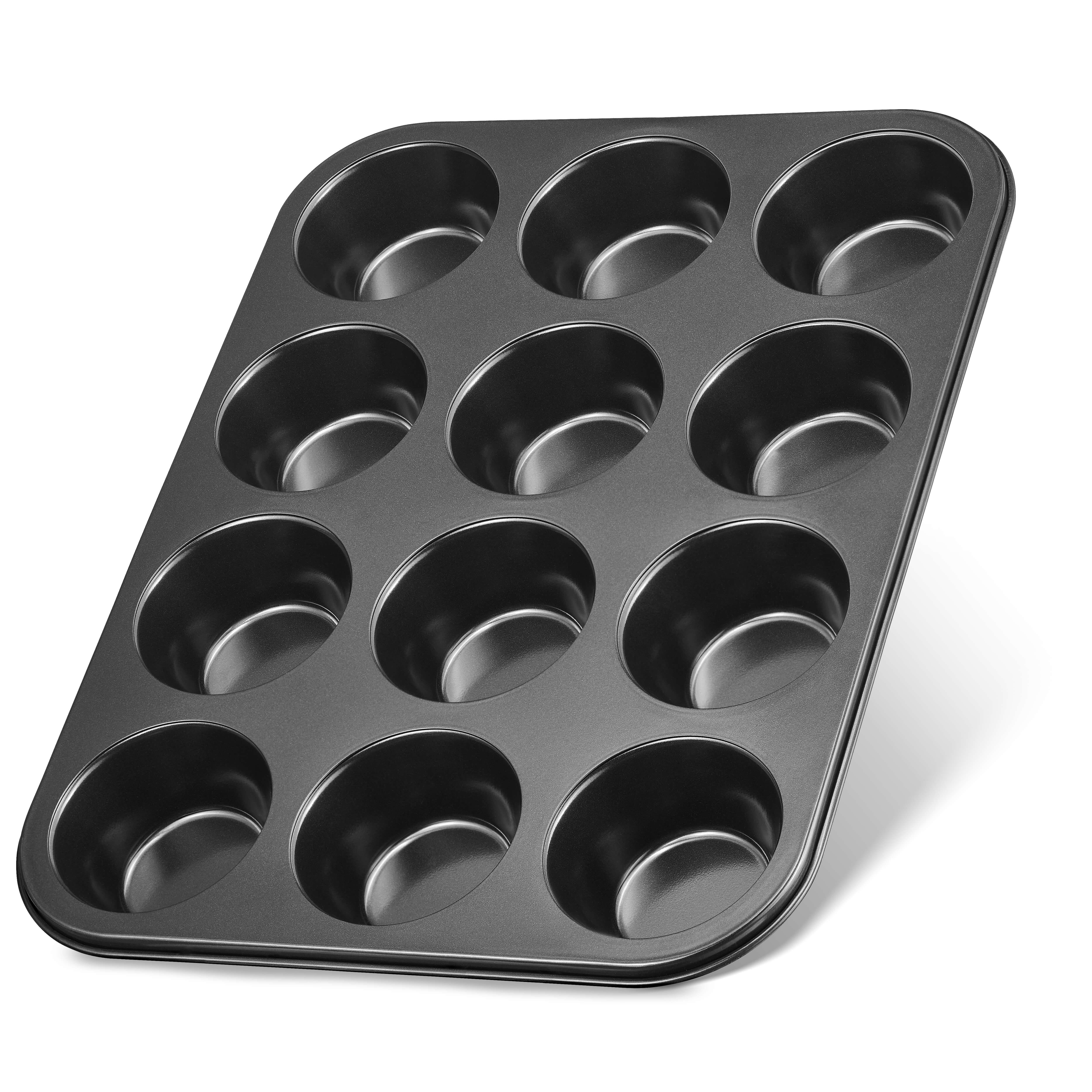 LINFELDT Muffinform 12er Backform Antihaftbeschichtet ⌀ 7cm Breite Muffins 34,5x26x3,5cm, Teflon - Beschichtung