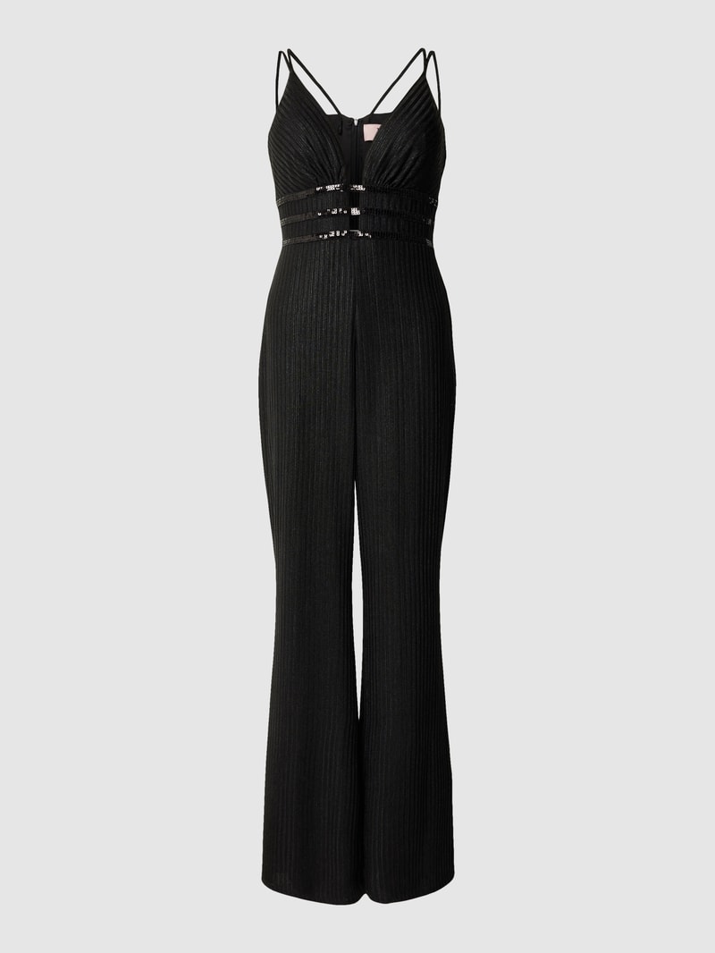 Jumpsuit mit Strukturmuster in schwarz