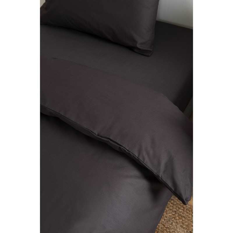 Housse de couette unie en Coton Bio pour lit 1 personne