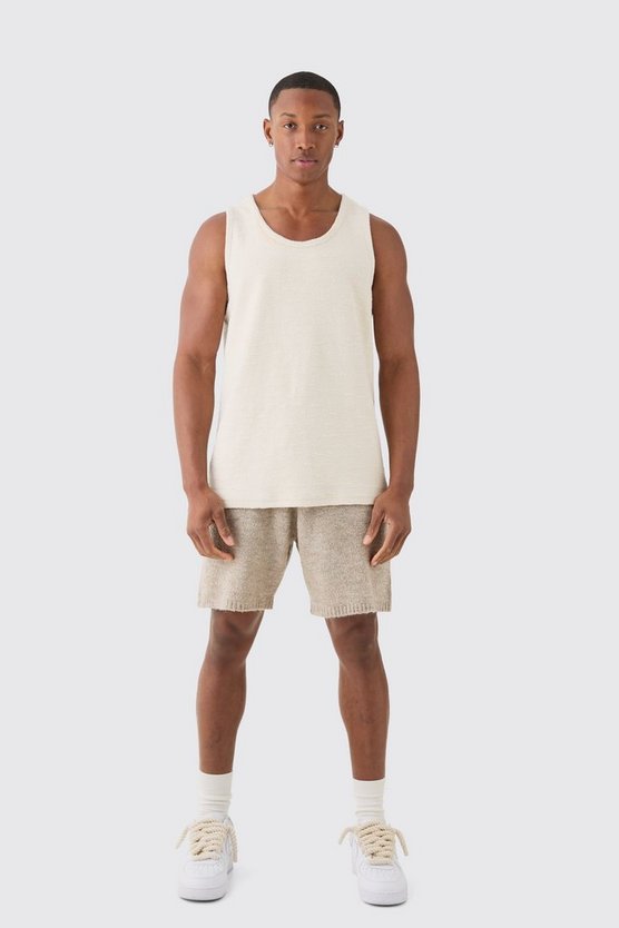 Lockere Bouclee-Shorts mit Print