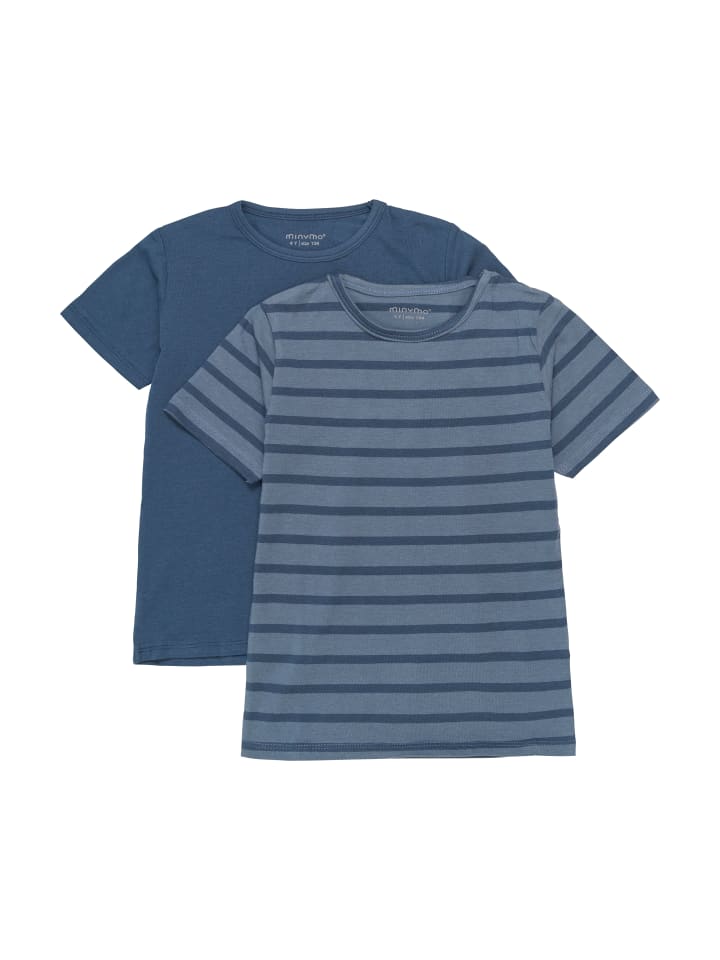 Minymo T-Shirt MIBasic 32 3932 Basic 32 -T-shirt SS (2-pack) mit Rundhalsausschnitt in Blau günstig kaufen
