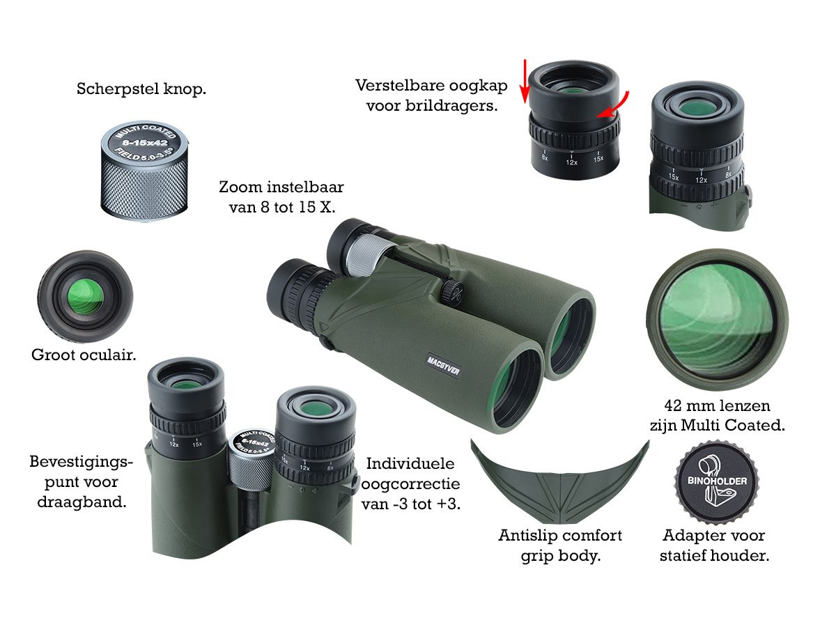 MacGyver 8-15 x 42 Fernglas