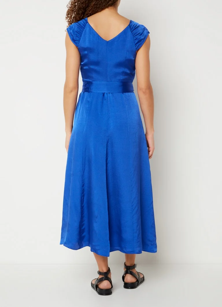 Rochie midi din satin Whistles Arie cu curea legată