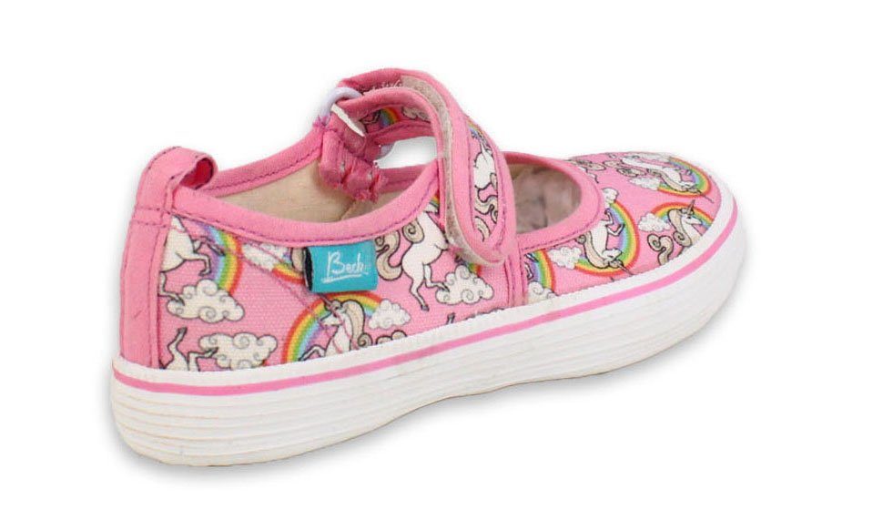 Beck Leichter Leinenschuh Rainbow Hausschuh (für drinnen und draußen geeignet) Obermaterial + Futter aus 100% Baumwolle