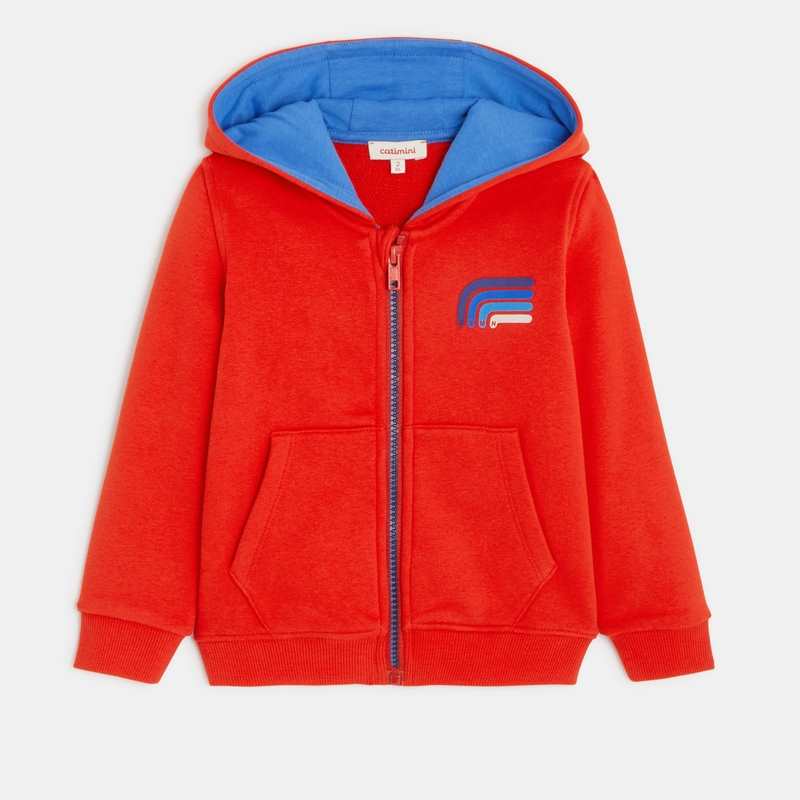 Cardigan bébé garçon rouge en coton recyclé Catimini
