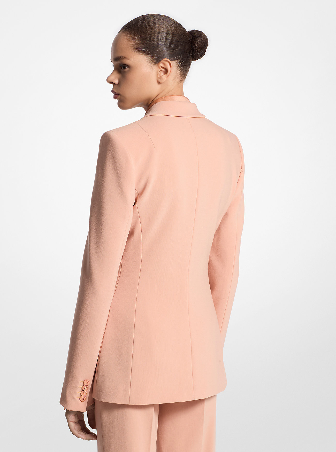 Georgina Stretch Pebble Crepe Blazer - PEACH
