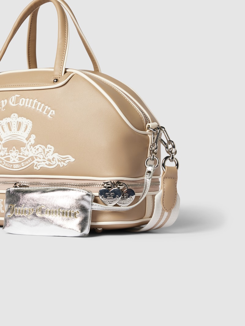 Bowling Bag mit Label-Detail Modell 'HEATHER' in sand