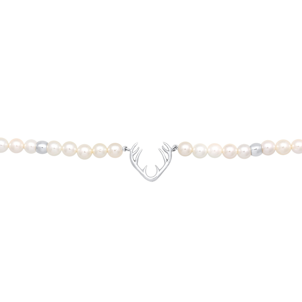 Elli Elli Collier Femmes choker bois de cerf avec perles de coquillage en argent sterl collier