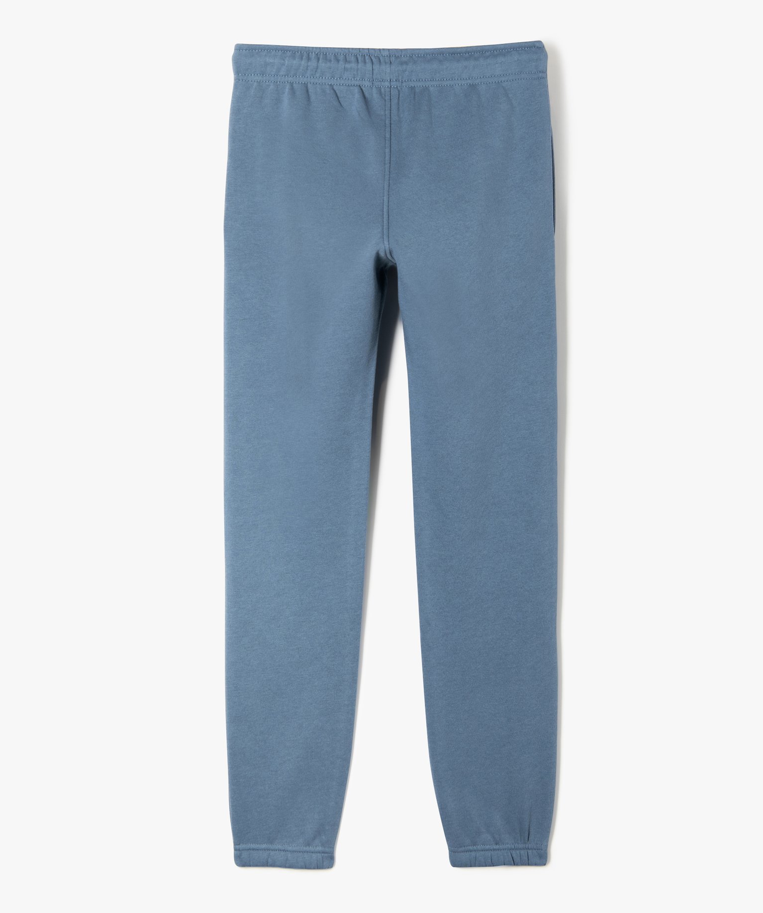 Pantalon de jogging uni en molleton gratté Garçon bleu | GEMO