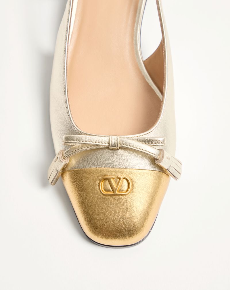 Sandália Valet Du Roi Slingback em Nappa Laminado 25mm
