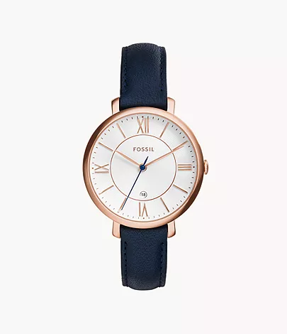 Fossil Damenuhr Jacqueline Leder Blau