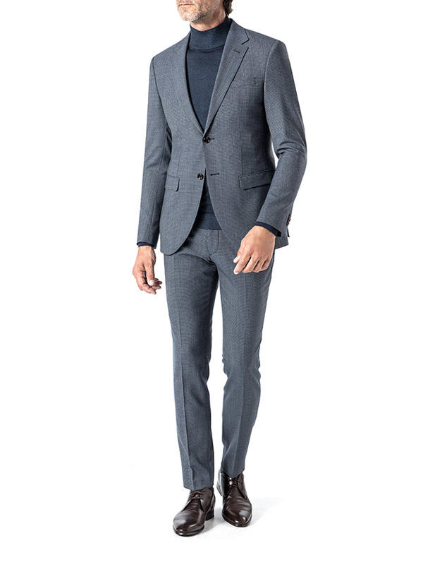 JOOP!, Anzug Damon-Gun, Extra Slim Fit, Wolle, dunkelblau gemustert