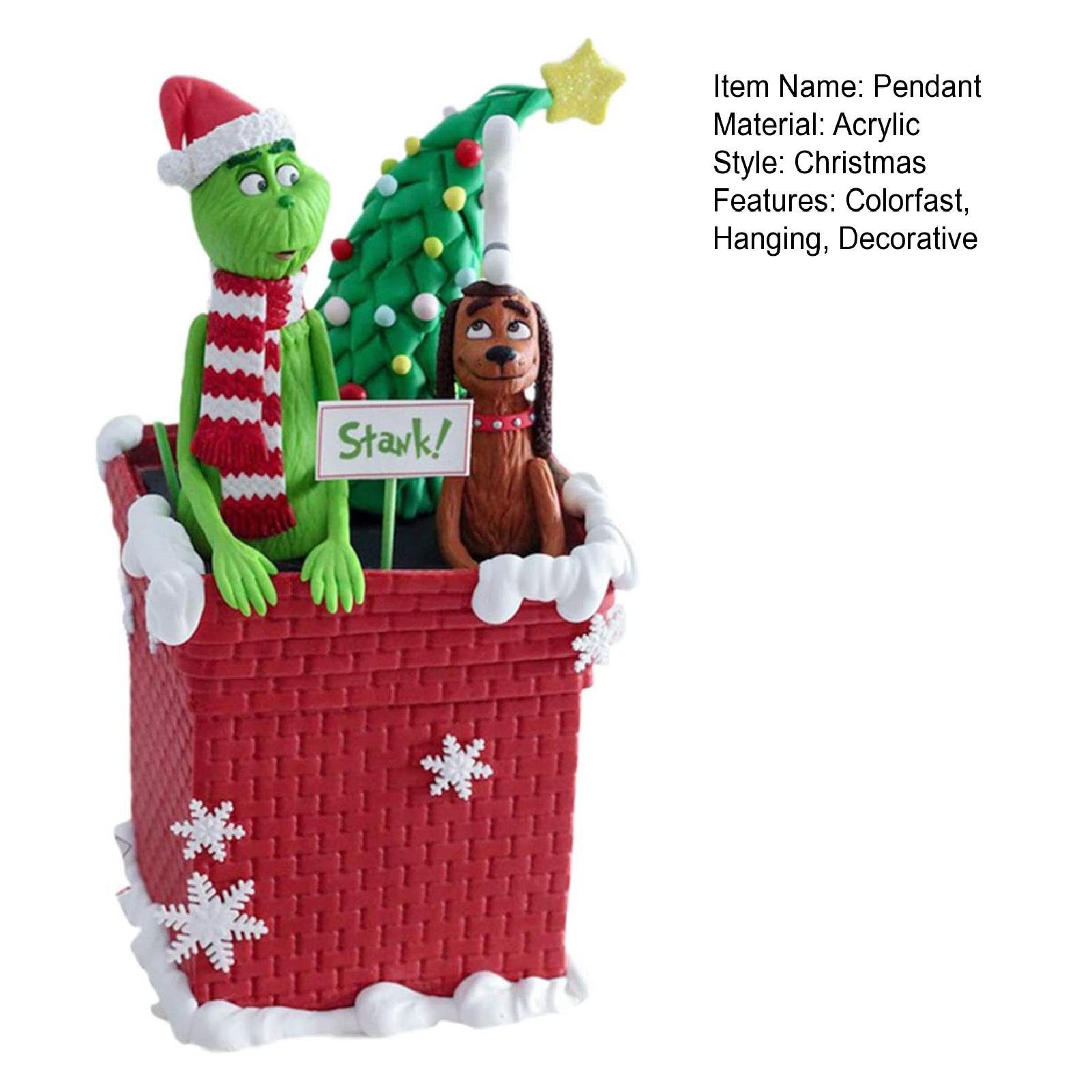 farfi Dekohänger Weihnachtsanhänger, Grinch-Figur,farbechter Christbaumschmuck-Anhänger (1 Pc, 9 verschiedene Stile zur Auswahl), Weihnachtsdekoration