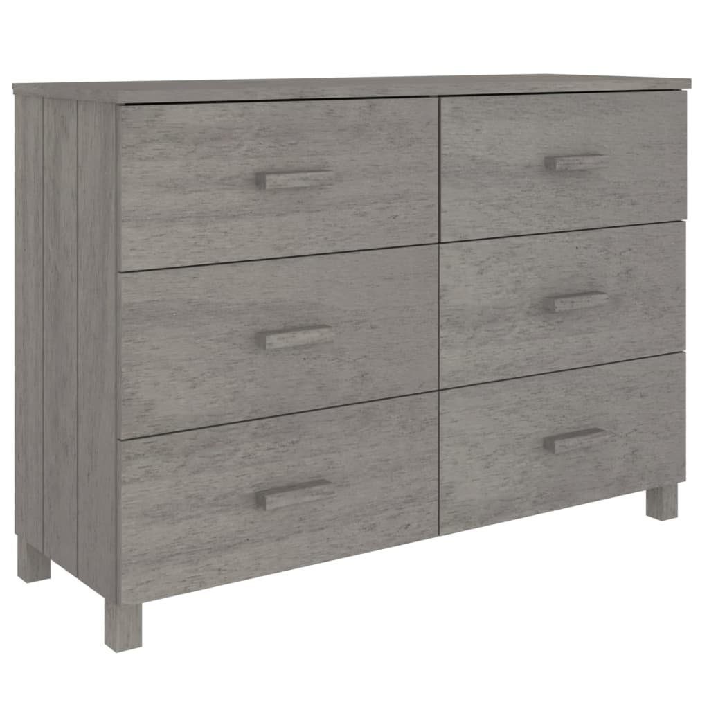 vidaXL Sideboard Sideboard HAMAR Hellgrau 113x40x80 cm Massivholz Kiefer (1 St)