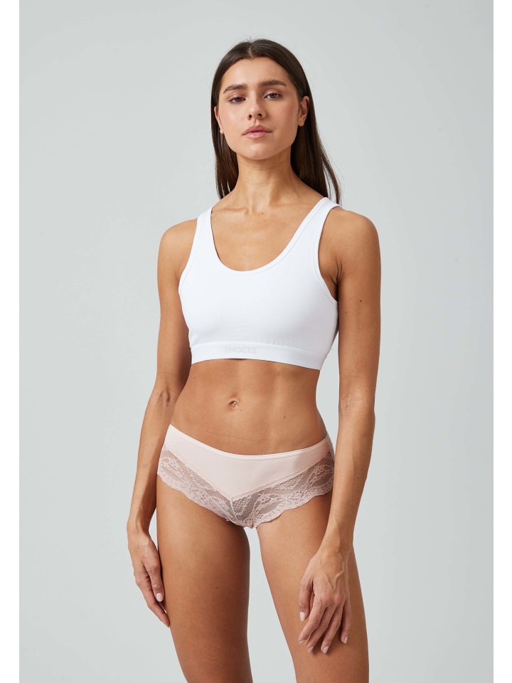 SNOCKS Hipster mit Spitze aus Bio-Baumwolle 3 Stück in Mix (Apricot/Grün/Schwarz) günstig kaufen