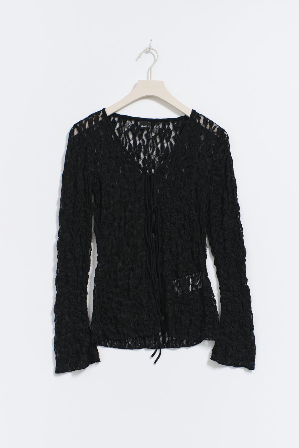 Tie front lace top