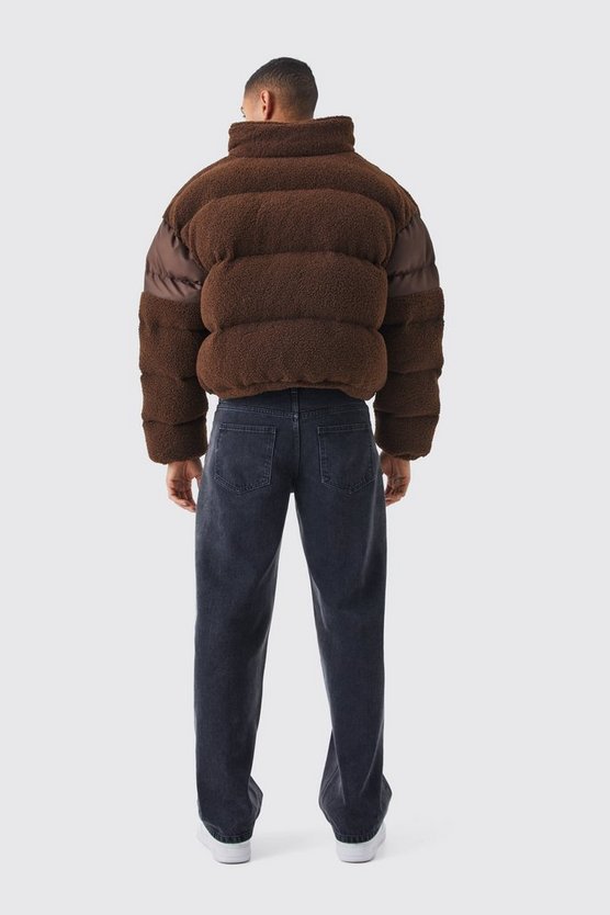 Borg & Nylon Steppjacke mit Trichterkragen