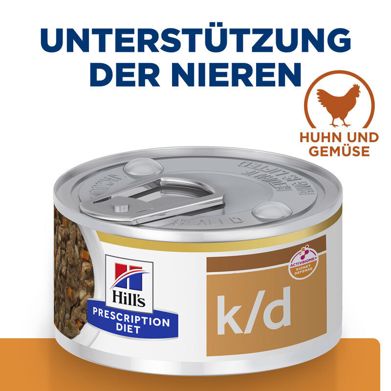 Hill's Hundenassfutter Hill's Prescription Diet k/d Ragout mit Huhn 24x156g