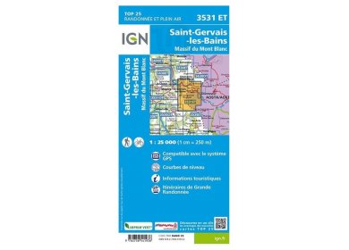 Carte IGN Saint-Gervais-les-Bains 3531ET