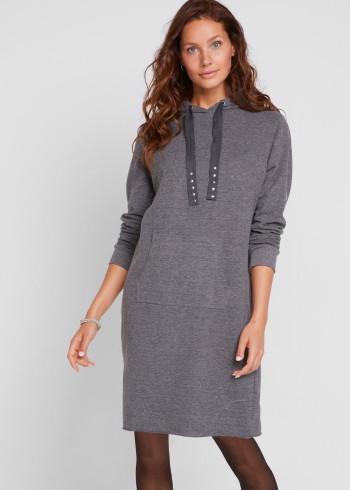 Baumwoll-Sweatkleid mit Kängurutasche