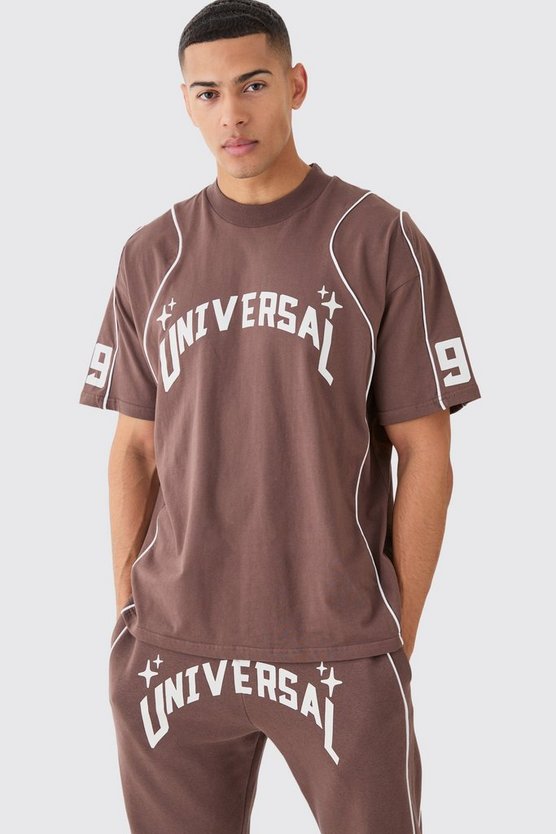 Oversize T-Shirt und Jogginghose mit Universal-Print