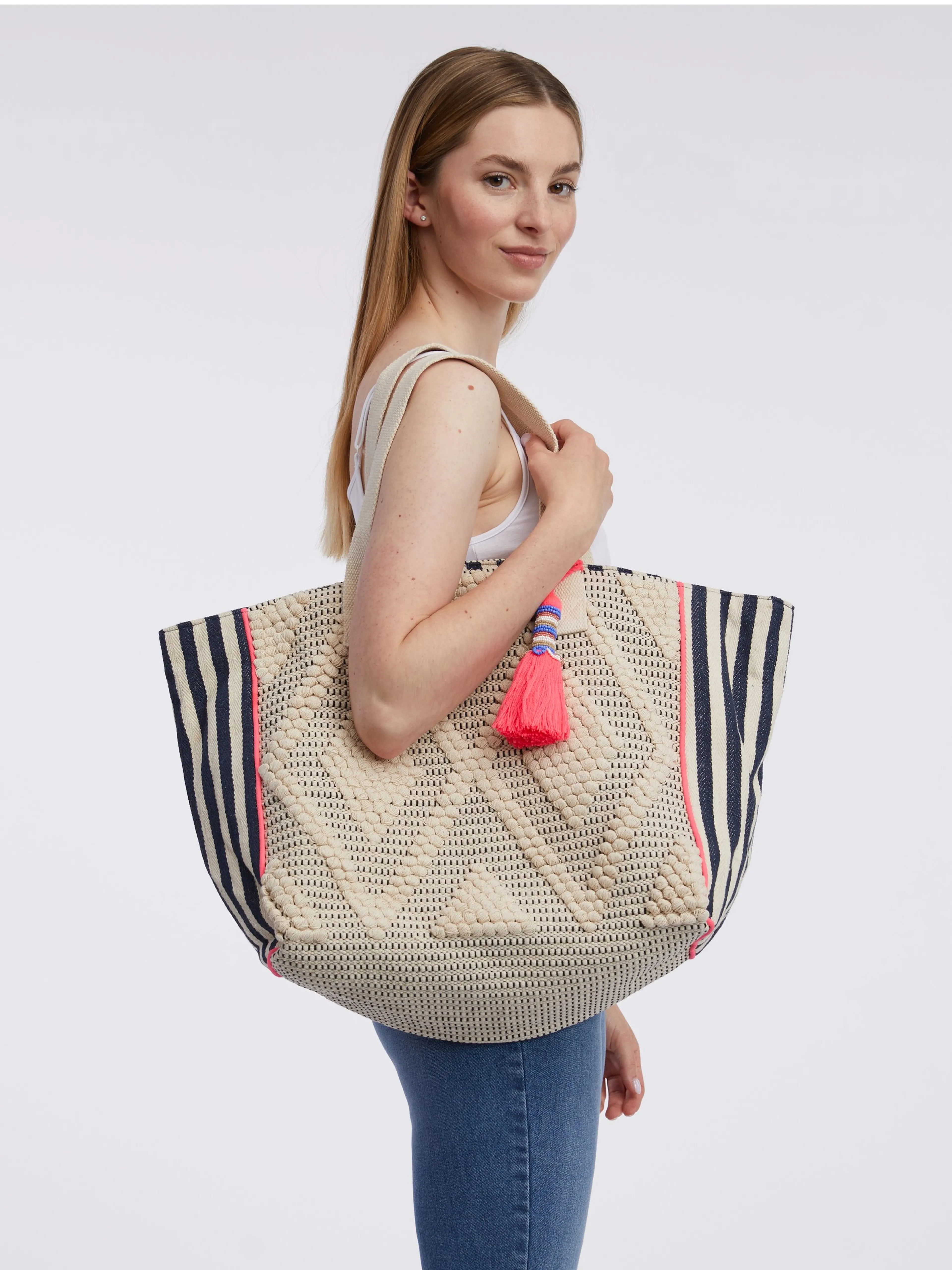 Beige gemusterte Damentasche ORSAY