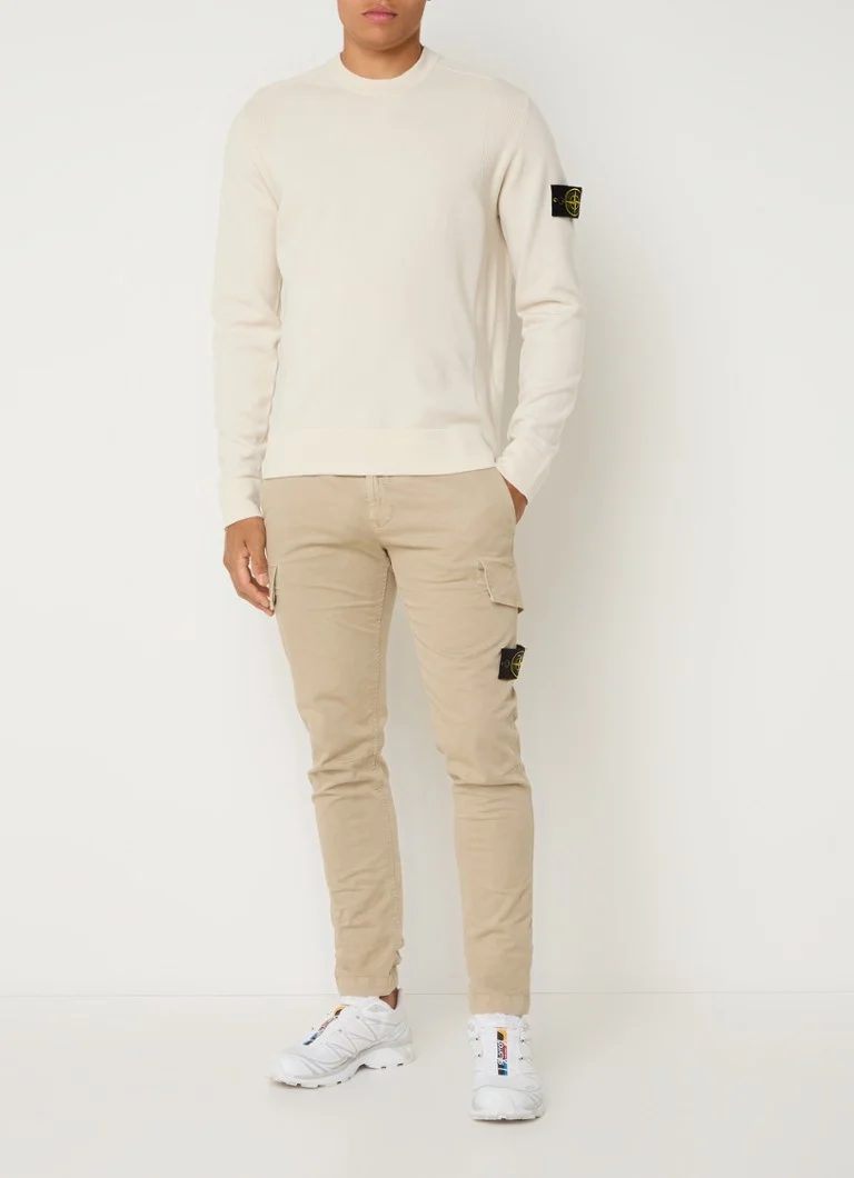 Πουλόβερ Stone Island 81155 από λεπτό πλεκτό μαλλί με όρθιο γιακά
